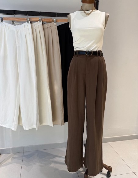 Pantalon lino doble pasacinto Lupe
