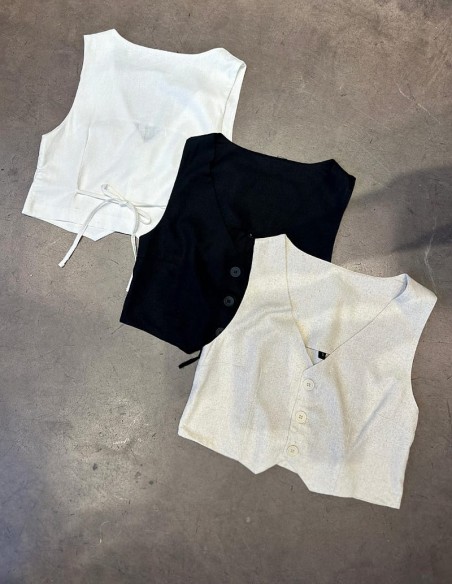 Chaleco Linen C/Tiras