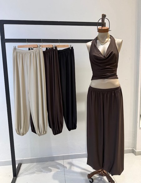 Pantalon bombacho microfibra Gaia