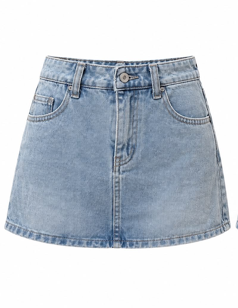 Skort corte jean denim Lula