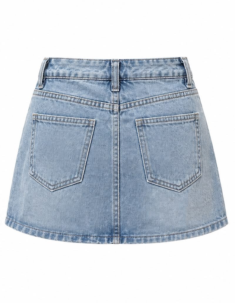 Skort corte jean denim Lula