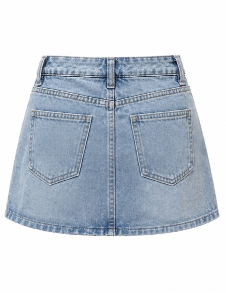 Skort corte jean denim Lula