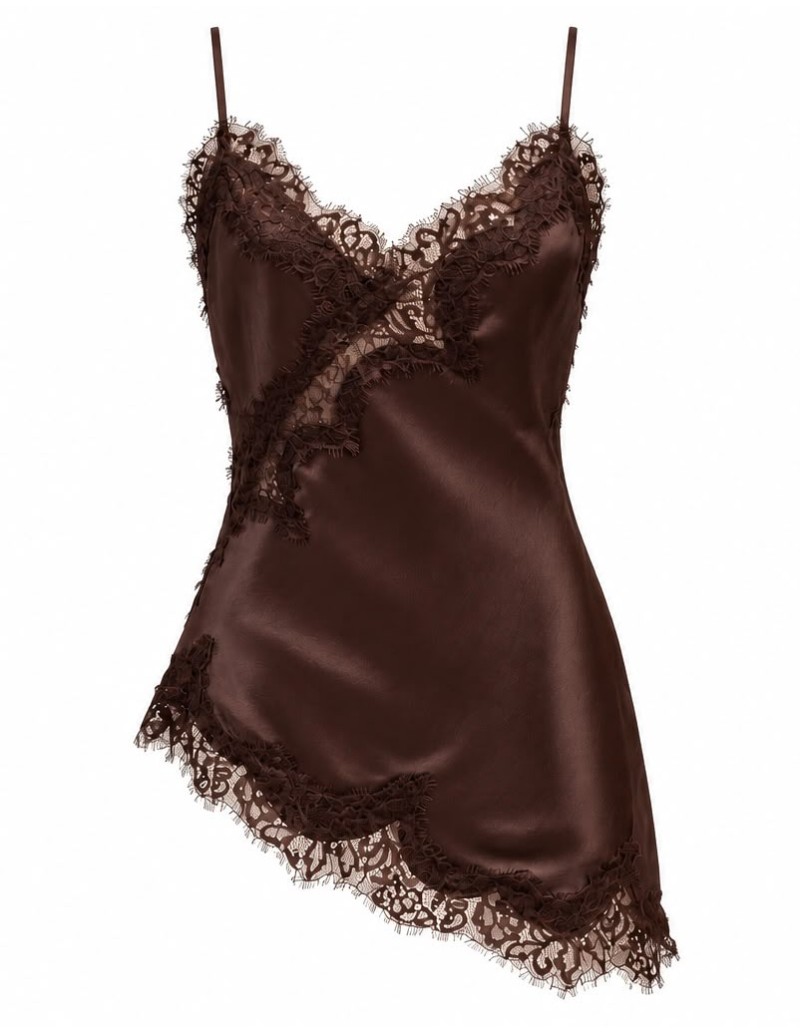 Top saten irregular encaje Roma