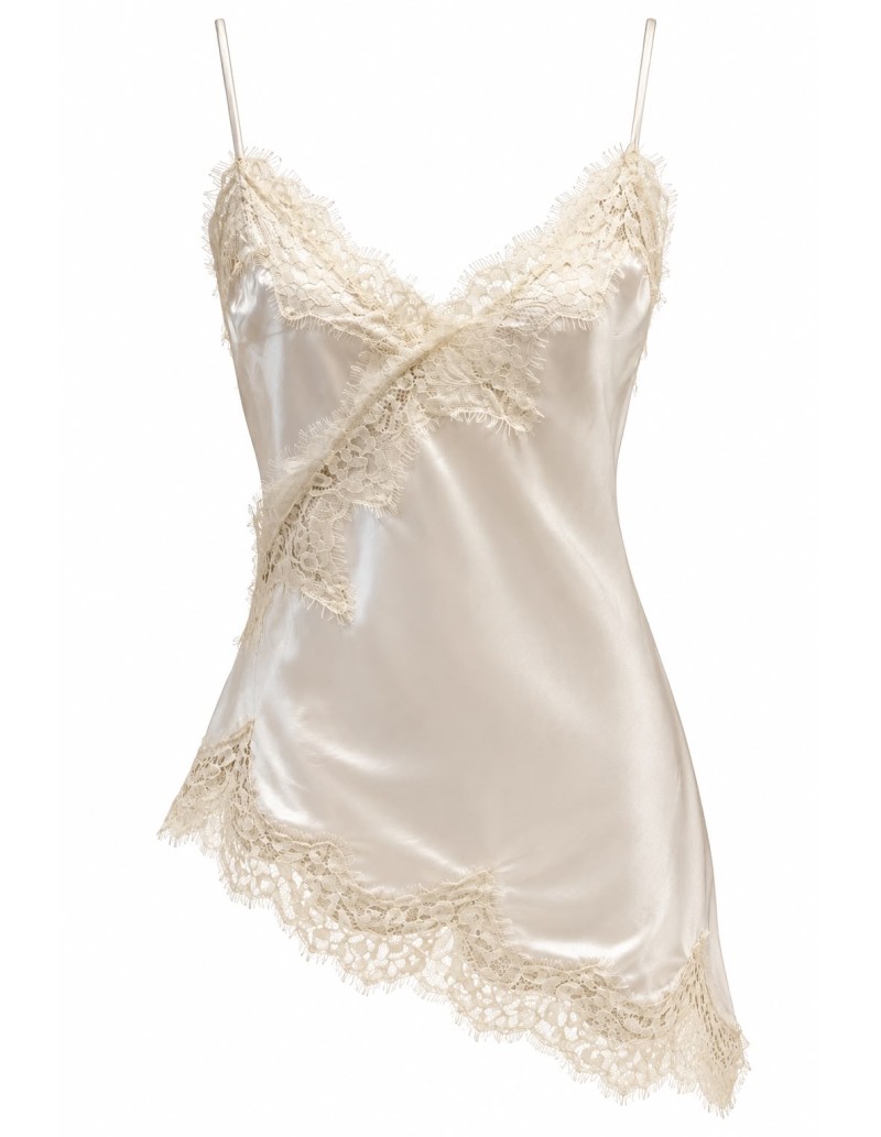 Top saten irregular encaje Roma