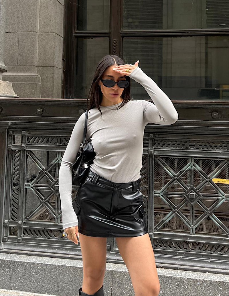 Skort Cargo Cuerina Opaca