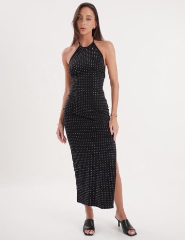 Vestido Halter Largo C/Brillo