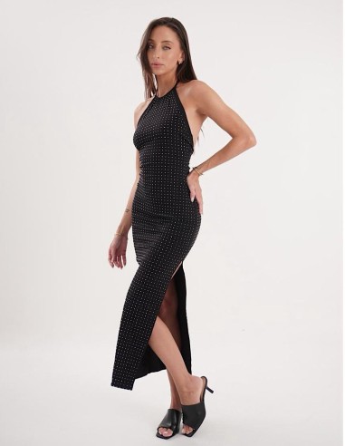 Vestido Halter Largo C/Brillo