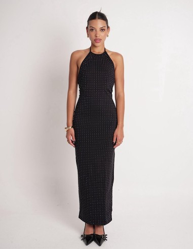 Vestido Halter Largo C/Brillo