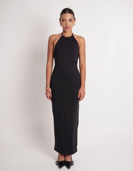 Vestido Halter Largo C/Brillo