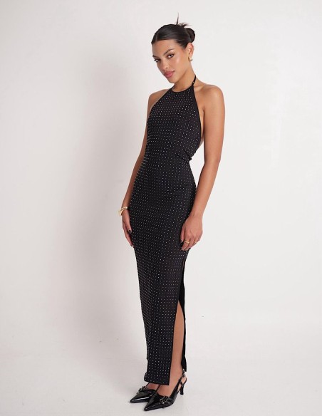 Vestido Halter Largo C/Brillo