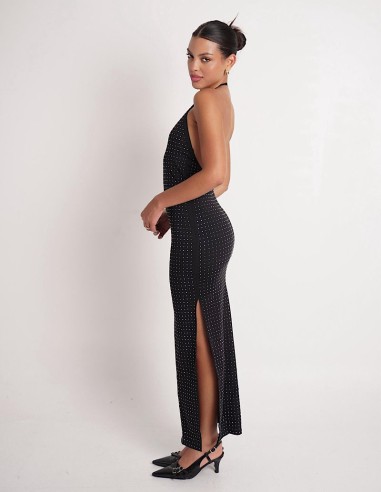 Vestido Halter Largo C/Brillo