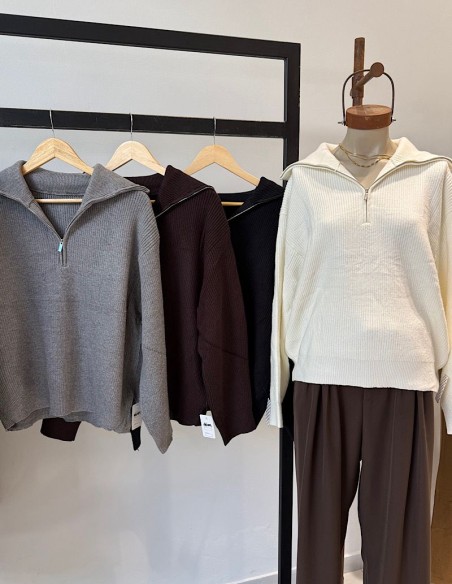 Sweater Overfit con Cierre Lola