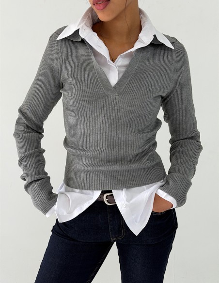 Camisa Entallada Poplin Elastizado