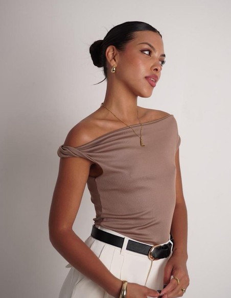 Top Paula Ribb Satinado