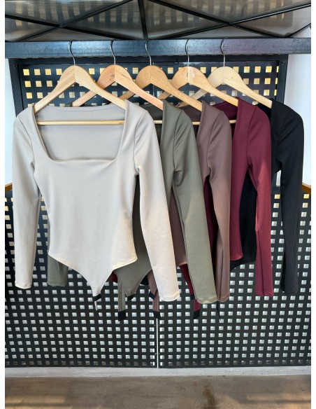 Body Zara Cuello Cuadrado Lycra