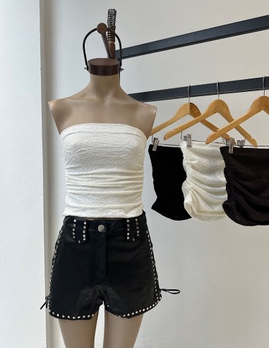 Strapless Frunce Encaje Venus