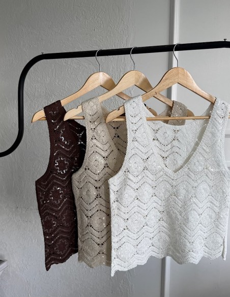 Chaleco Crochet Sofia Escote V