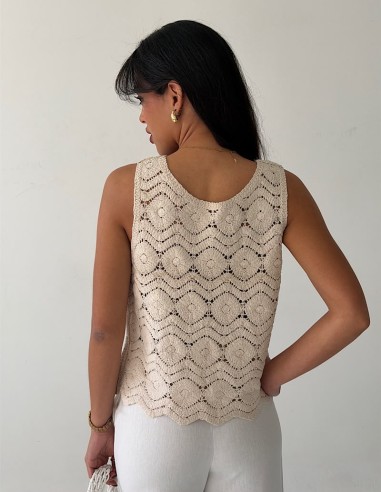 Chaleco Crochet Sofia Escote V