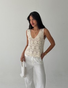 Chaleco Crochet Sofia Escote V